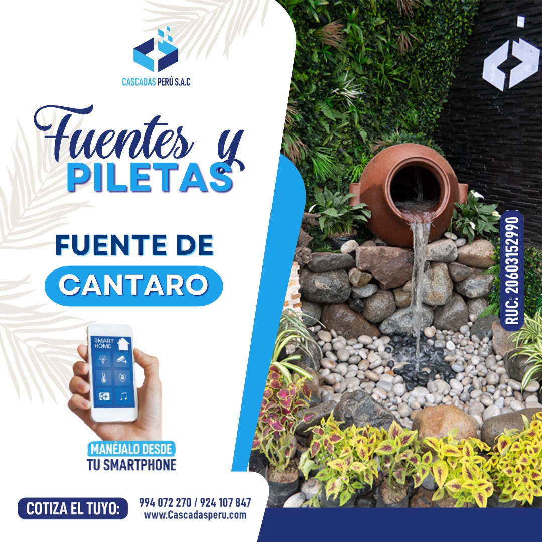 FUENTE DE CANTARO PARA JARDIN - FUENTE DE CANTARO CASCADA